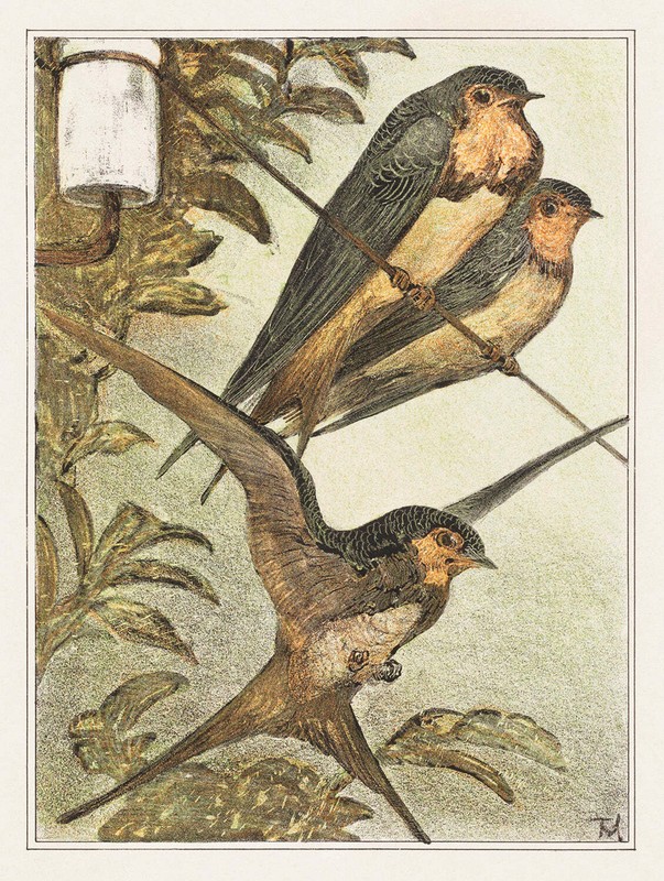 Drie zwaluwen by Theo van Hoytema Art Print