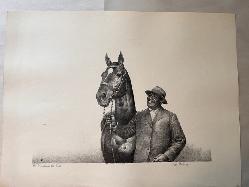RARE C.W. Anderson "Man O’ War Will Harbut" Horse Signed & Numbered Print