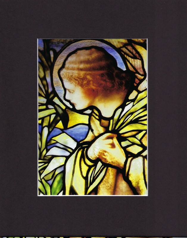 8X10 Matted Print Art Picture Louis Comfort Tiffany Stained Glass: Angel