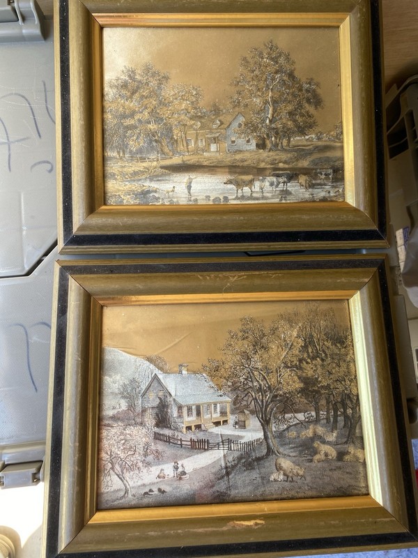 2 Gold Foil Vintage Prints