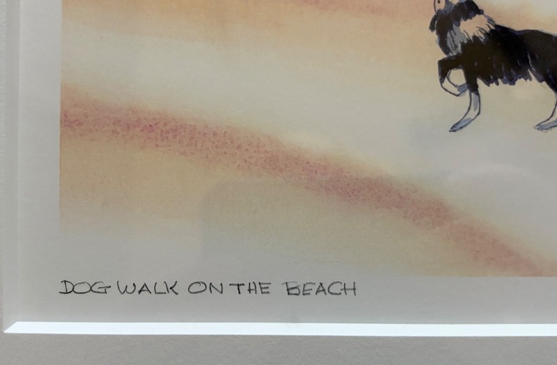 Dog Walk On The Beach Rie Munoz #252/950 Professionally Framed gallery