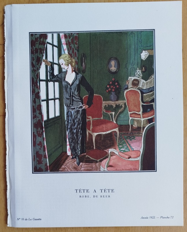 Art Deco Gazette de Bon Ton Pochoir Tete a tete by Brissaud – 1920