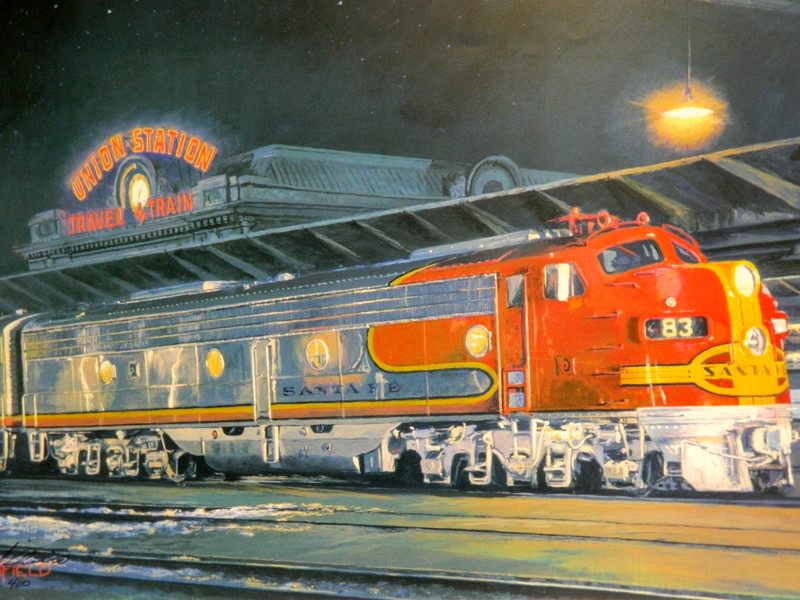 Railroad Art,Winfield,»Travel by Train-Denver»,18X24″,C2006,Signed & #’ed,(0454)