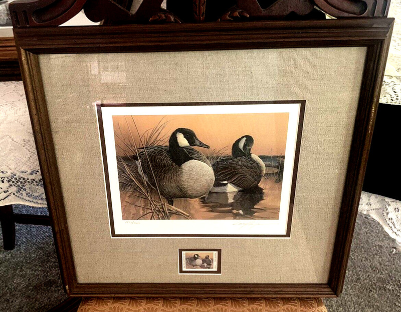 1992 Framed Signed Numbered Larry Hayden Geese Print Duck Stamp Texas Waterfowl