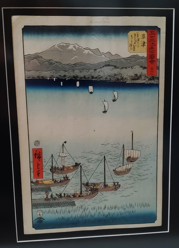 HIROSHIGE (1797-1858) Kusatsu ORIGINAL Edo PERIOD 1855 Color Woodblock 53Tokaido gallery