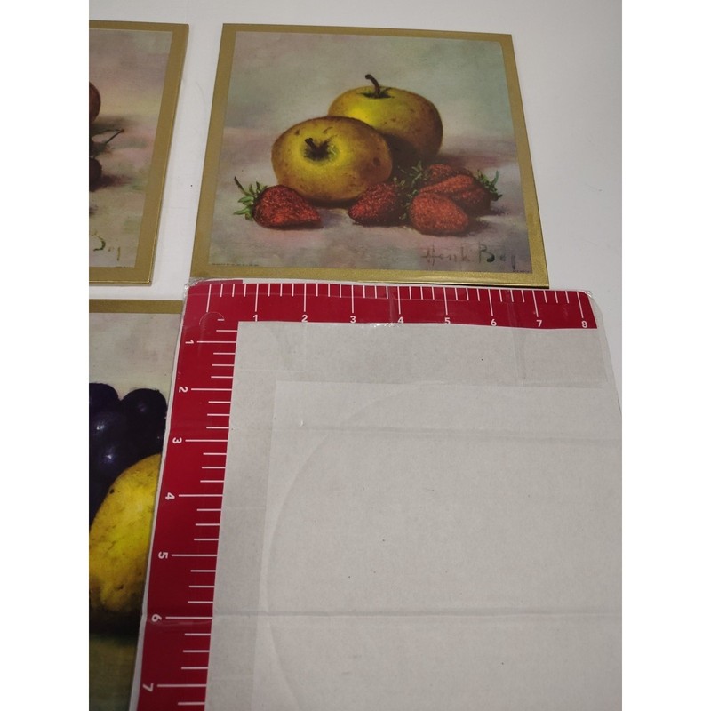 Hank Boj Still Life Fruit Pictures Set Of 3 Vintage MCM 8x8 Henk Bos Dutch gallery