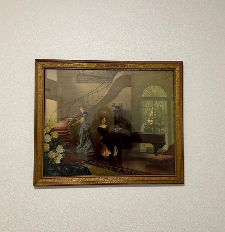 Rare Vintage Painting – R. Brownell McGrew «Morning Melody» Framed Art Piece