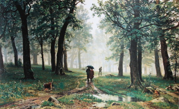 Rain in an Oak Forest by Ivan Shishkin vintage art