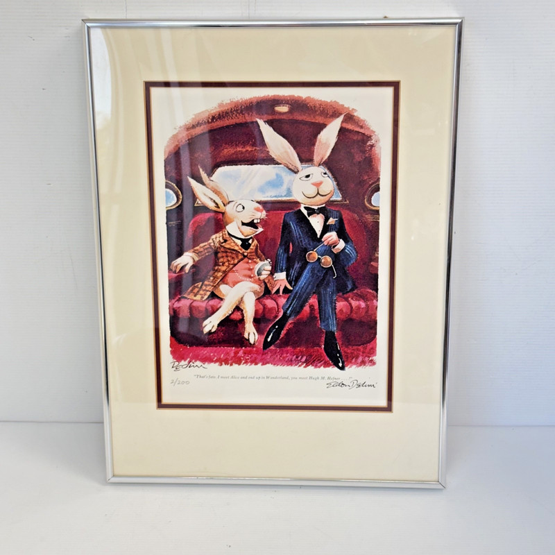 Zellon Dolem Signed Limited Edition 2/200 Framed art print 21″ Rabbit Wonderland