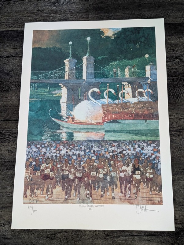 1991 Boston Marathon Official SIGNED, NUMBERED Impressions Print by BART Forbes