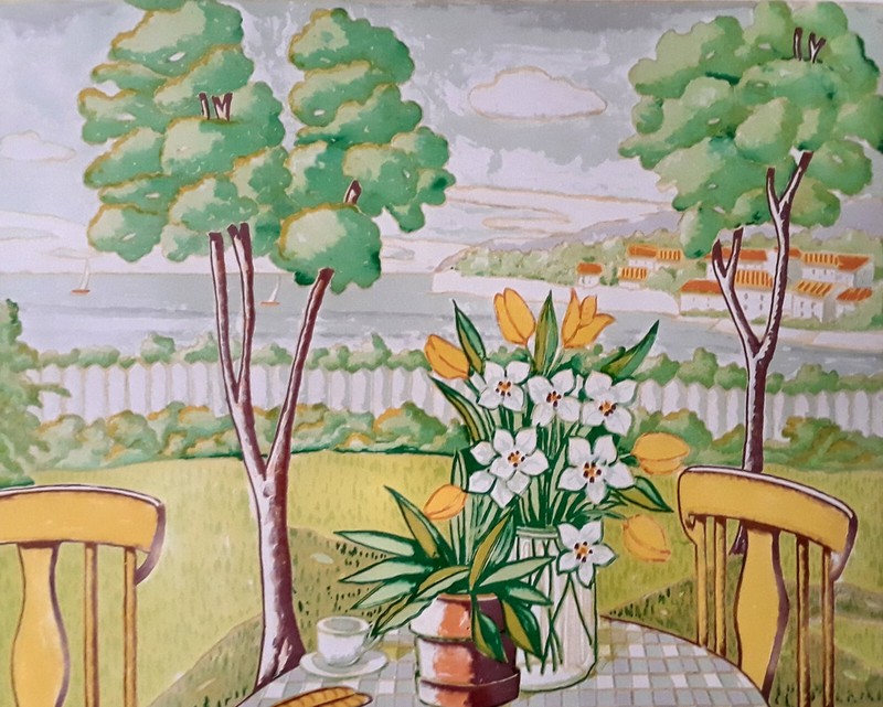 Jamaican Art – Caribbean Landscape Still Life by Lloyd Van Pitterson (1926–1997)