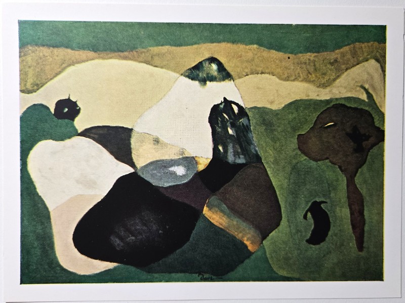 Vintage Fine Art Print Lithograph Cows in Pasture Arthur G Dove Phillips Coll.