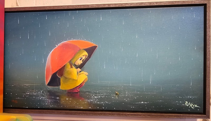 ROB KAZ – RAINDROPS – S/N LIMITED EDITION GICLEE on CANVAS 15 x 30