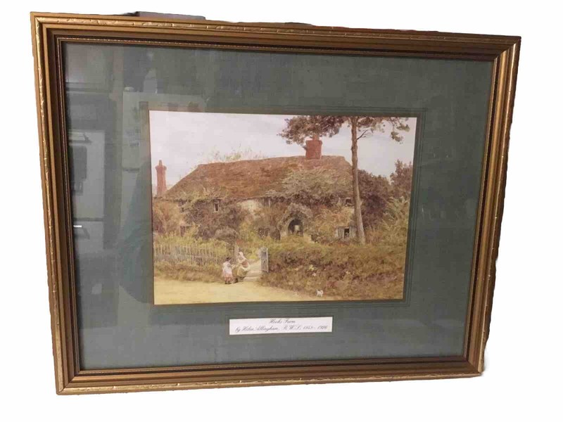 Hooks Farm Helen Allingham , Rare Lithograph In Print Professional Frame.