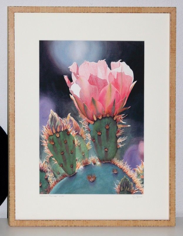 Cactus Flower Print Steve Stento Arizona Custom Frame 18x20 gallery
