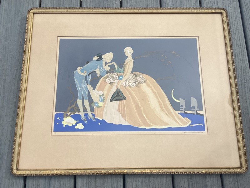 Original 1920’s Umberto Brunelleschi Pochoir Signed and Numbered Art Deco