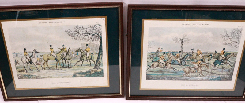 Pair of Hunting Qualifications Framed Prints Plate 1 & 5 38x30cm