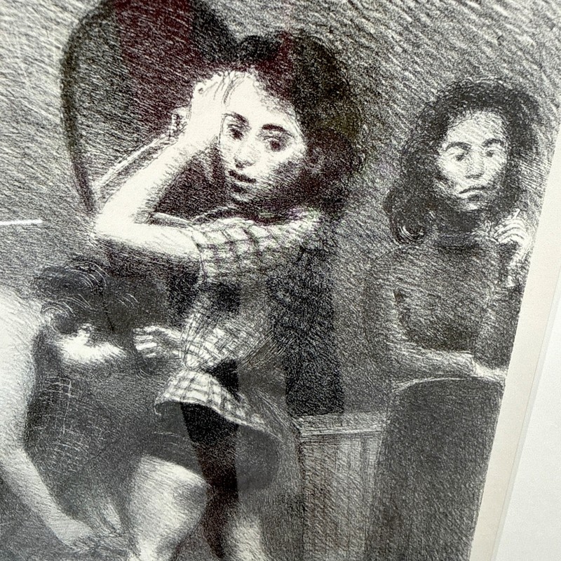 Raphael Soyer, "Backstage" Framed Print signed in Plate and on paper gallery