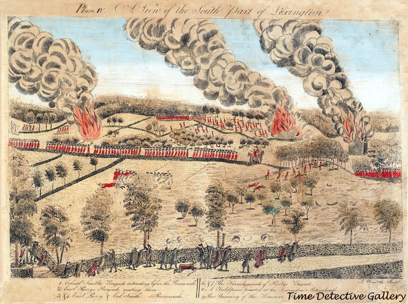 «South Lexington During the Battle» – Revolutionary War Art Print