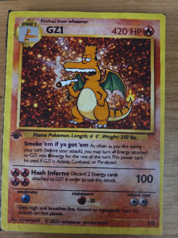 GZ1 Mood Mat Whatever Forever First Edition Trevymetal 4X3 Card 2026 Charizard