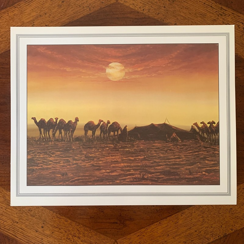 Vintage Arabian Desert Art Print Said Salah's Collection 20" x 16" Camels C