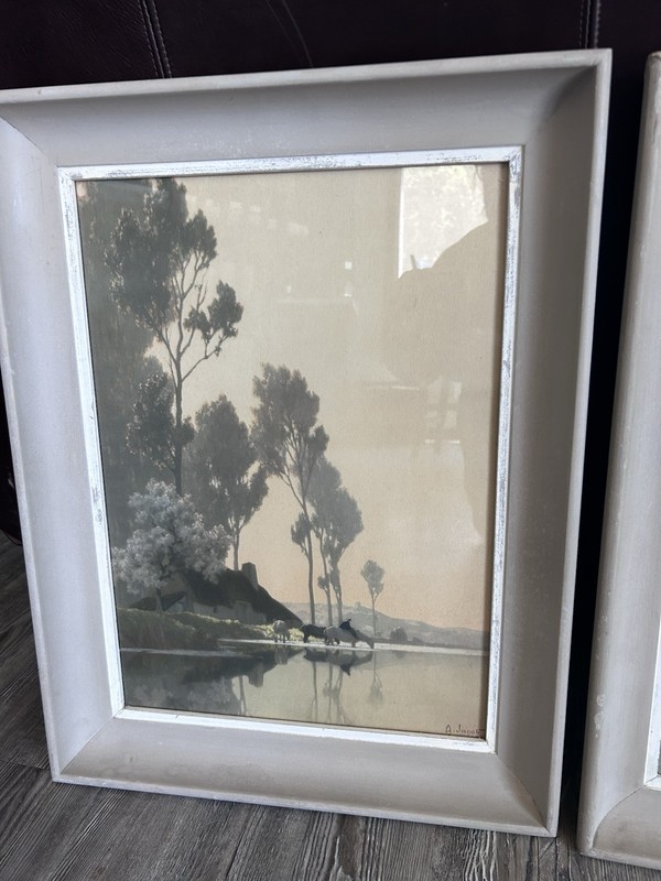 1940S The Ferry & Spring In Normandy SignedBy The Artist A. Jacob Numbered On Th gallery