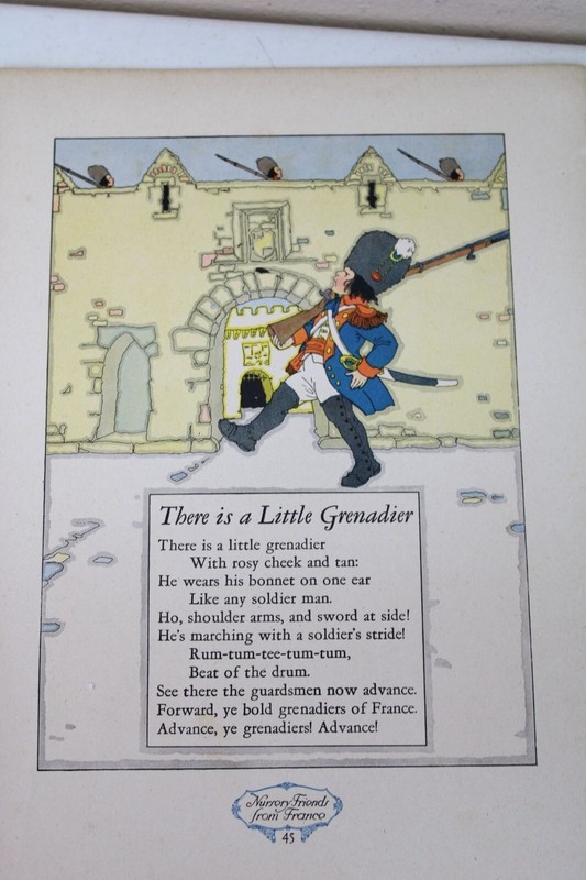 1928 Nursery Rhyme Print Friends France Little Grenadier Dame Michelle 92588