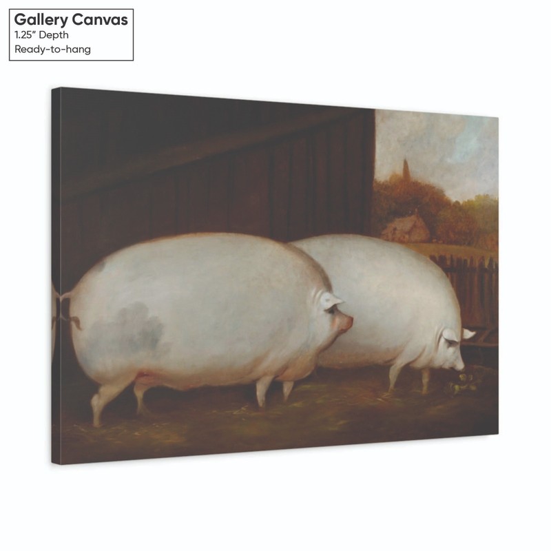 A Pair of Pigs Canvas Wall Art – Farm Animal Print