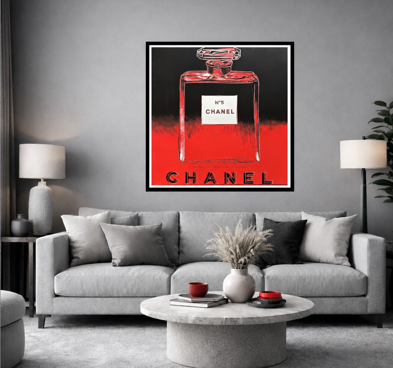 Andy Warhol "CHANEL"- Red & Black TRIAL Proof-Screenprint- Diamond Dust-A BEAUTY gallery
