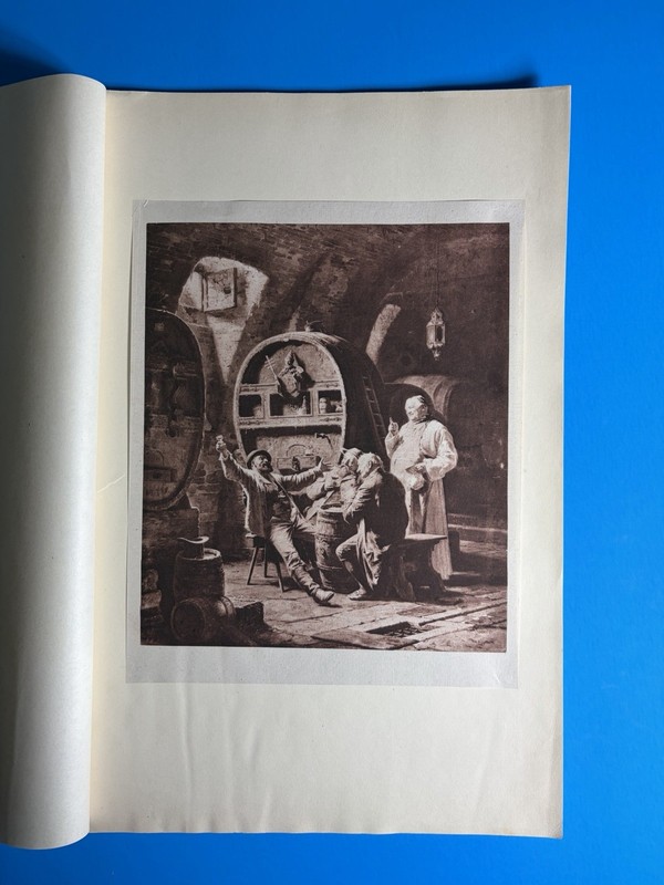 Authentic Original Antique Print Famous Paintings- Cloister Vaults Ed Grutzner