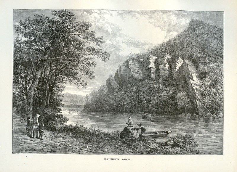 Rainbow Arch Virginia Antique 1872 Engraving – Scenic Appalachian River Bluff