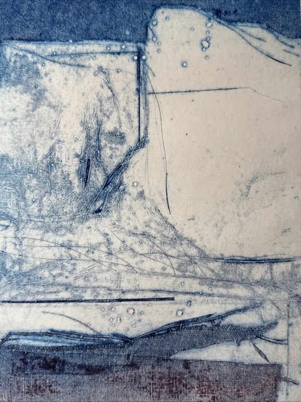 Nanci Blair Closson “Material World” Abstract Collagraph Signed One Of A Kind gallery