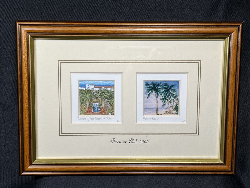 Artwork Global Miniatures Framed/matted Signed Turnberry Resort Florida Beach