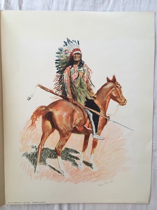 Frederic Remington Vintage Sioux Chief – Penn Prints- Indian Native American