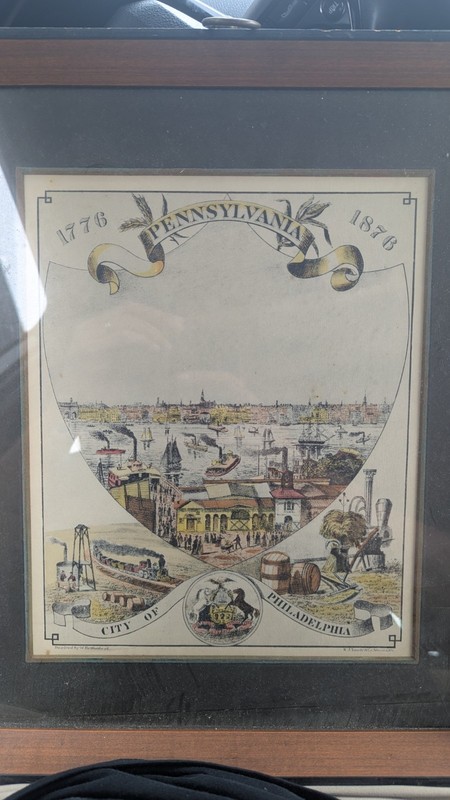 ANTIQUE PHILADELPHIA CENTENNIAL W. BROTHERHEAD LITHOGRAPH HJ TOUDY