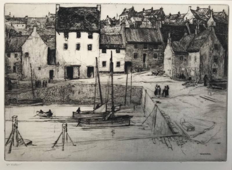 William Walker ARE (1878-1961) «Crail» Fife – Original Signed Etching