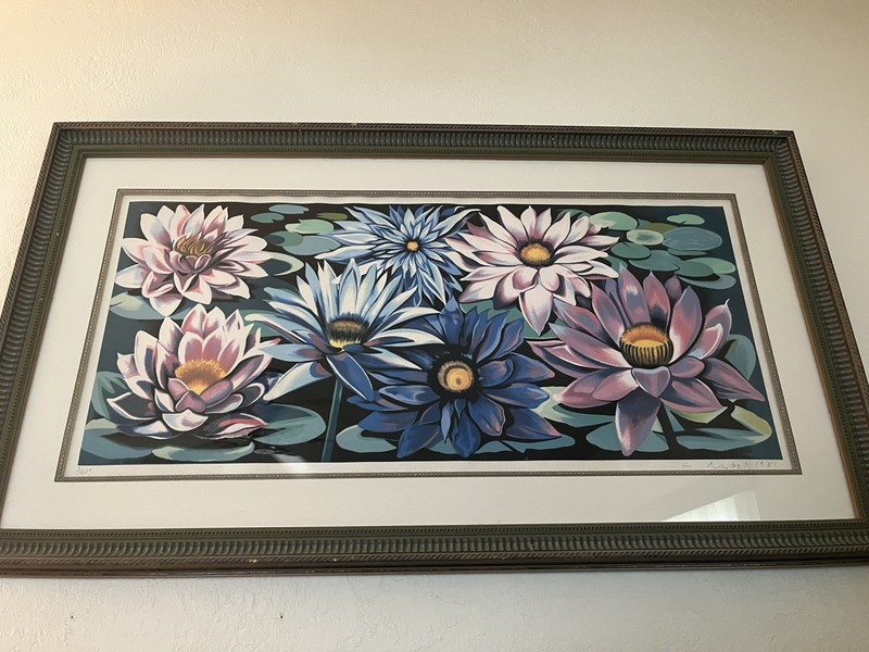 LOWELL B. NESBITT ‘WATER LILY II’ SIGNED & NUMBERED SERIGRAPH 3/200 Framed