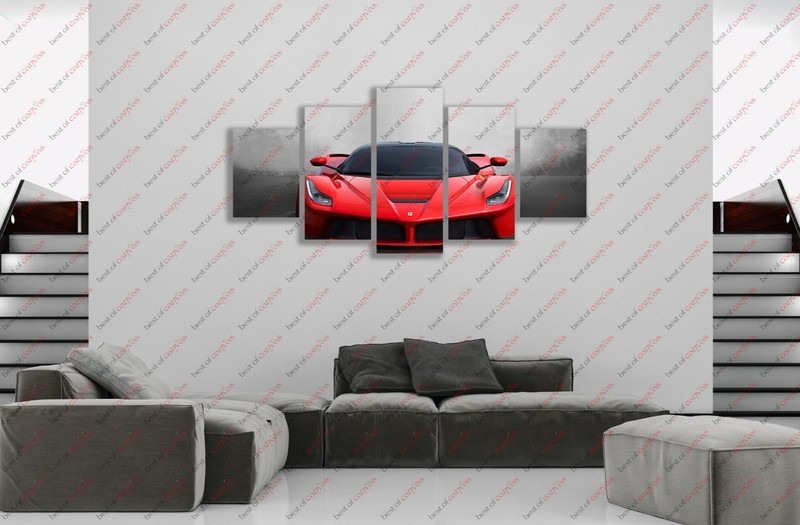 Ferrari LaFerrari Red Sports Race Car Poster Canvas Print Art Home Decor gallery