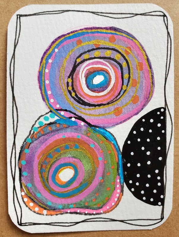 Original ACEO ATC Mixed Media Abstract Art Card#12 OOAK Signed 2.5″ x 3.5″