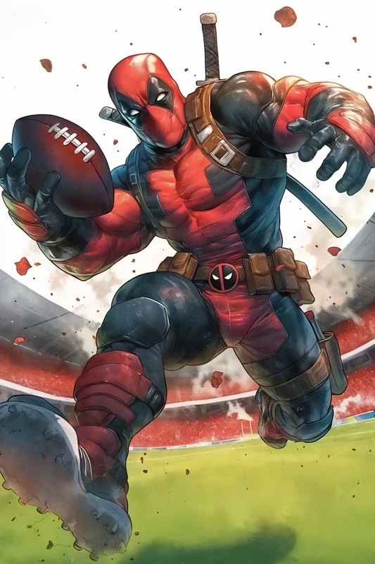 FOOTBALL DEADPOOL Fine Art Print 13×19 Limited to 1 of 30 NO IMPORT FEES