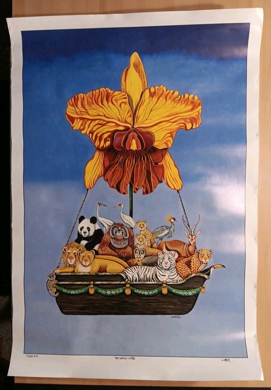 The Orchid Lovers By Edward Lupper Signed Numbered 20″ By 29″ Art Print Poster