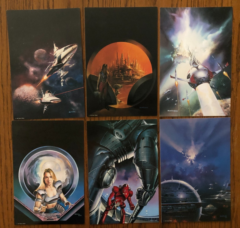 Lot of 6 1997 BORIS VALLEJO 9X6 CARDSTOCK PRINTS + 40+ Vintage 1980s NAMEPLATES! gallery