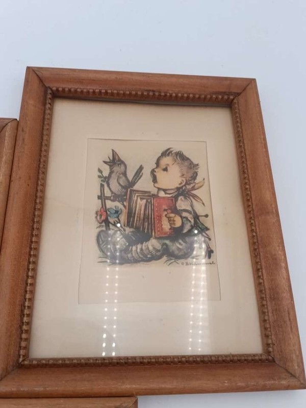 Vintage Framed Child Illustration Prints Set of 3 Wood Frames Storybook Style gallery