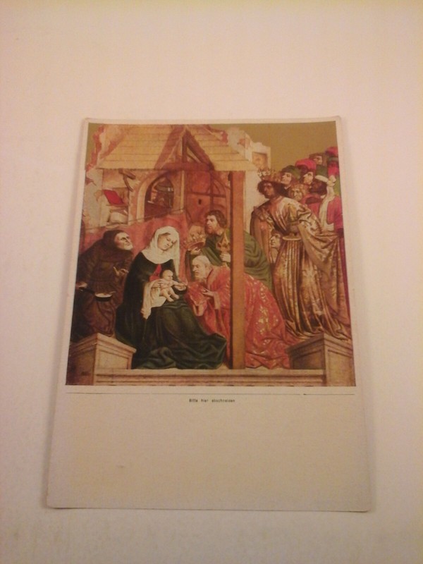 Vtg 5×7 Art PRINT Gothic & early Renaissance Painting Hans Multscher: Adoration