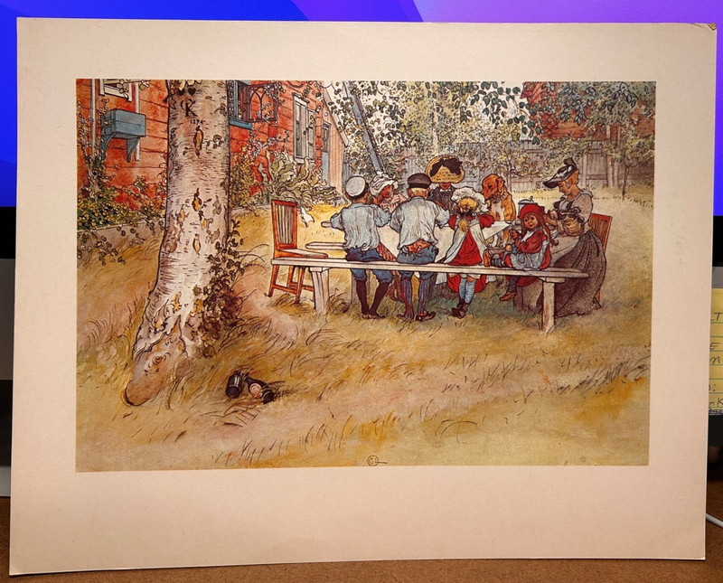 Carl Larsson prints, set of 4 from «At Home» series, ink & waterclr, 1896 – 1900