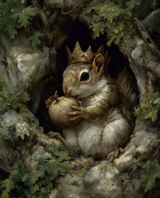 8×10 Squirrel Eating a Piece of Food Art Print – 705970124