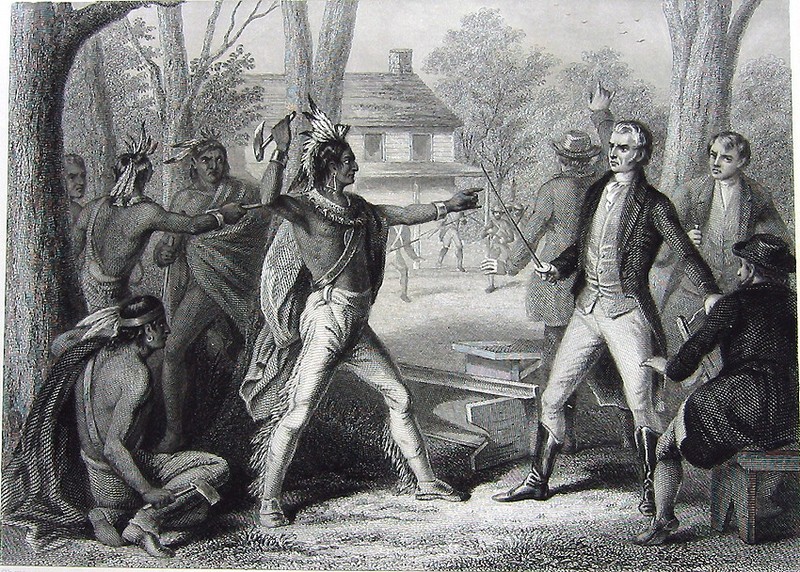 War of 1812 HARRISON & Shawnee Indian Chief TECUMSEH ~ 1860 Art Print Engraving