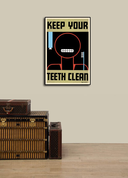 1930s WPA "Keep Your Teeth Clean" Vintage Style Health Poster - 24x36 gallery