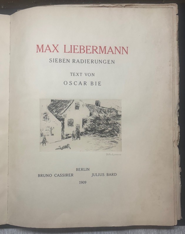 Rare 1909 MAX LIEBERMANN Sieben Radierungen Book w SIGNED SELF PORTRAIT Etching gallery