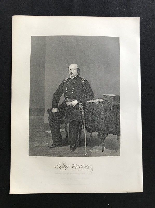 steel engraving Butler Benjamin Franklin Gen Union Army Civil War 3 America 250